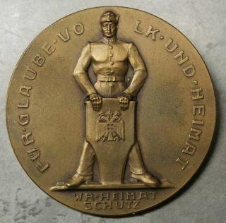 Rare Austria Bronze Medal Major Fey Heimatschutz Heimwehr Vienna Wien