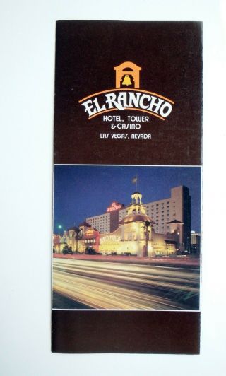 Vtg El Rancho Casino Brochure Guide Pamphlet Las Vegas Nevada