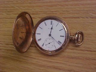 Vintage Elgin Pocket Watch - 17 Jewel - Hunter Case - Runs - - 1900`s