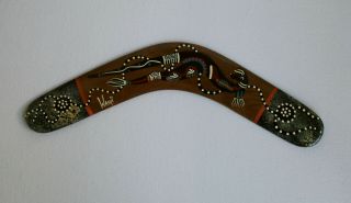 Hand Painted Australian Boomerang Wanji