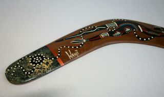 Hand Painted Australian Boomerang Wanji 2