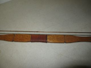 Old Native American Style Fine Hand Carved With Sinew String Hickory Long Bow