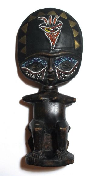 Vintage African Tribal Akuaba Figure Fertility Doll Ashanti Hand Carved Wood