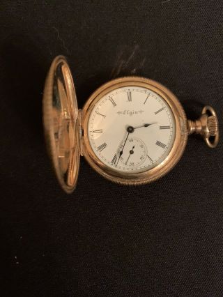 Vintage 14k Gold Plated Elgin Pocket Watch