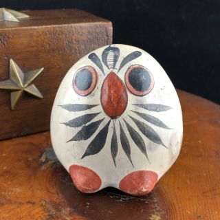 Vintage Ken Edwards Tonala Mexican Baby Mini Bird Owl Pottery Figure 3 " Quail