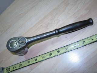 Early Vtg Snap On 1/2  Driver Ratchet Wrench 71 - 10 Patented & 1 1/4  Socket