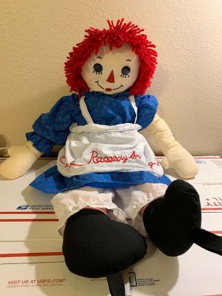 Vintage Raggedy Ann Doll - 36 " Tall With " I Love You " On Chest