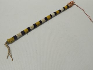 Antique Vintage Plains Sioux Indian Beaded Pipe Tamp Greasy Yellows C.  1890s Old