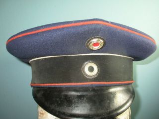 Unkn German Ww1 Kreuznach Visor Cap Hat Mutze Kradche Helmet Shako Kepi