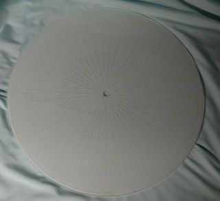 Vintage Flat Glass Light Plate Shade Frosted White 15 1/2 " Round Mid Century