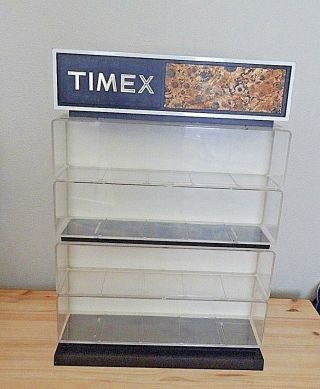 Timex Watch Vintage Counter Top Store Display Case 24.  5 " X 17 "