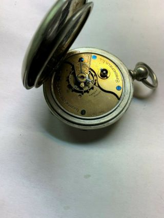 1890 Illinois Key Wind Key Set 18 Size Pocket Watch - Running With Key