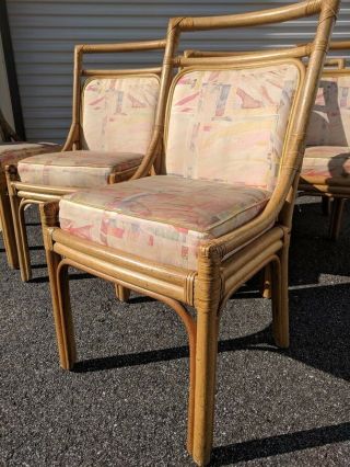 Ficks Reed Rattan Bamboo Side Chairs - John Wisner - Final Priced