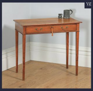 Antique English 18th Century Georgian Oak Occasional Side Hall Writing Table