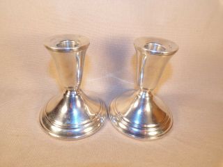 Vintage Weighted Sterling Silver Candlesticks 4 "