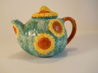 Sunflower Teapot Ceramic With Sunflower Lid