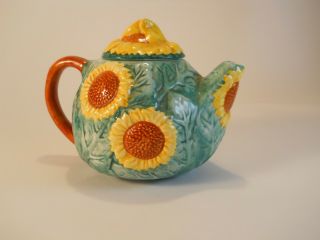 Sunflower Teapot Ceramic with Sunflower Lid 2