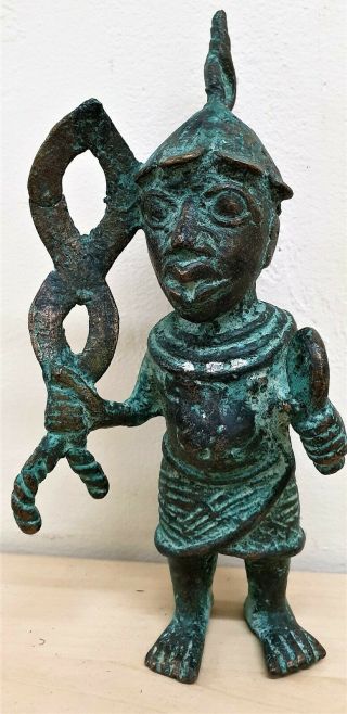 Old Tribal Bronze Benin Leopard Figure - Nigeria Fes 99
