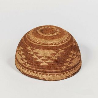 1890s Native American Yurok Karok Indian Basketry Hat / Headdress Hupa Hoopa