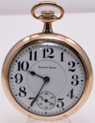 1927 South Bend 21 Jewel 16s Railroad Pocket Watch Grade 227 Gold Filled Case