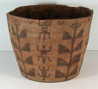 Ca1890s Native American Central California / Yokuts Indian Basket Large Figural