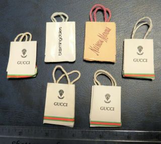 Vintage Barbie Size Paper Shopping Bags,  Gucci,  Bloomingdales,  Neiman Marcus