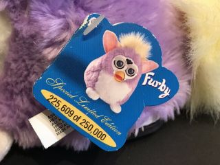 Furby Lavender Yellow Limited Edition 1998 Tiger Electronics Vintage Rare 3