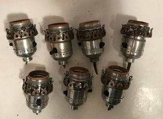 Antique matching set of 6 chrome Art Deco push button sockets with 1 5/8 