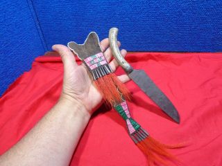 Antique Native American Beaded Knife & Sheath