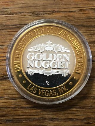 Golden Nugget Ten Dollar Gaming Token.  999 Fine Silver.  Limited Edition
