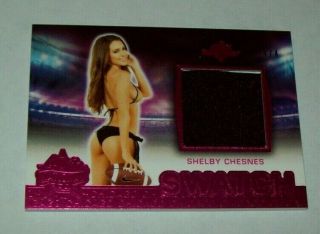 2019 40th National Shelby Chesnes Pink Foil Worn Swatch Bench Warmer Card