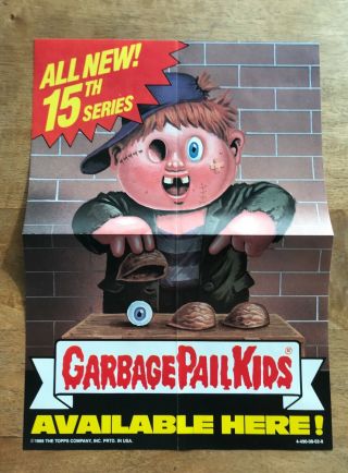 1988 Topps Garbage Pail Kids Os15 Poster Series 15 Gpk