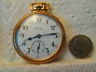 1909 Hamilton 950 16 Size 23 Jewel Of 10k Gold Filled Railroad Pocket Watch