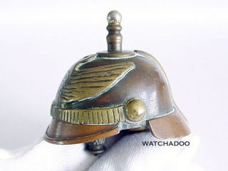 V Rare First World War Ww1 Vintage German Helmet Trench Art Lighter