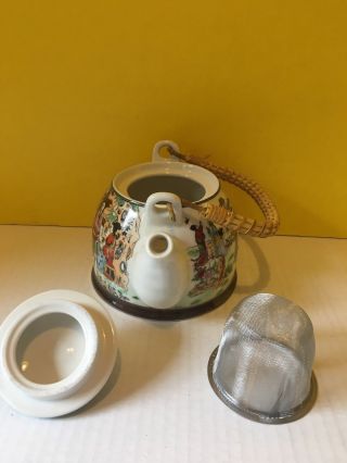Japanese Teapot with bamboo handle,  strainer and unique design Fast 3