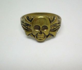 Ww 1 World War 1 Wwi German Military Skull Dead Head Memento Mori Bronze Ring