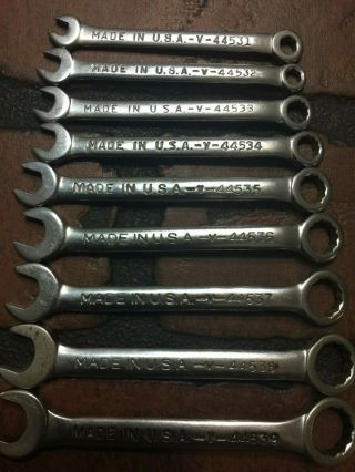 Vintage Craftsman 9 Piece Metric Combination Wrench Set 42928 V - Series