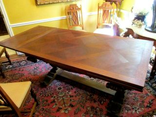 Antique French Dining Room Table and Six Chairsl 2