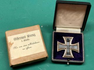 Ww1 German Iron Cross First Class In Case Of Issue With Paper Overwrap