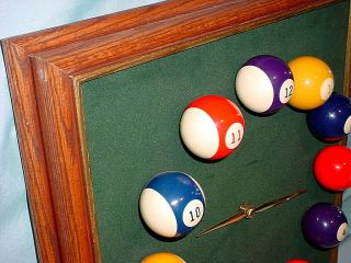 Vintage Pool Ball / Billiards Wall Clock 18 