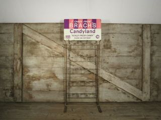 Vintage Brachs Metal Candy Store Display Stand Sign