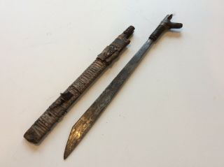 Old Antique Indonesian Borneo Dyak Dayak Mandau Sword No Keris Kris Dagger