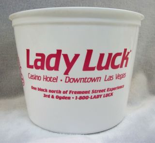Vintage Lady Luck Hotel Casino Las Vegas Nevada Plastic Coin Cup Bucket