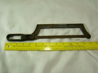 Rare Vintage Antique Cast Iron Hacksaw With Adjustment Nut In Handle.