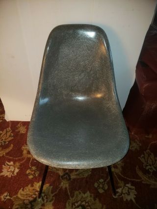 Vintage Mid Century Modern Herman Miller Eames Chair Rare Elephant Hide Grey