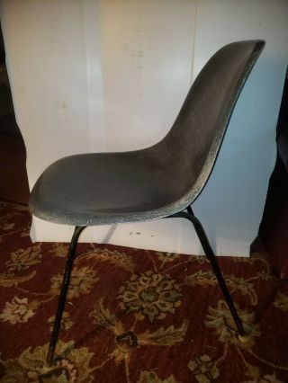Vintage Mid Century Modern Herman Miller Eames Chair Rare Elephant Hide Grey 3