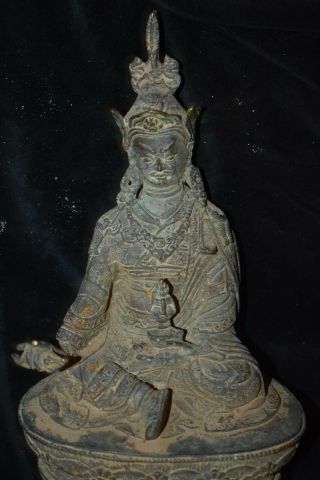 Orig $499 Nepal/tibet Shaman Bronze Father Of Tibetan Buddism 1900s 7in Prov