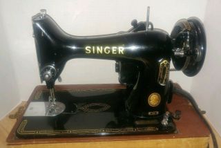 Vintage 1955 99k Singer Portable Sewing Machine Model 99 - K W/case Ek174512