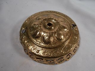Victorian Brass Hanging Fixture Library Oil Lamp Ceiling Pulldown Cover Canopy