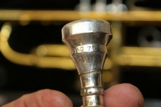 Vintage King 600 USA Brass Trumpet & 7C Mouthpiece with Hard Case 3